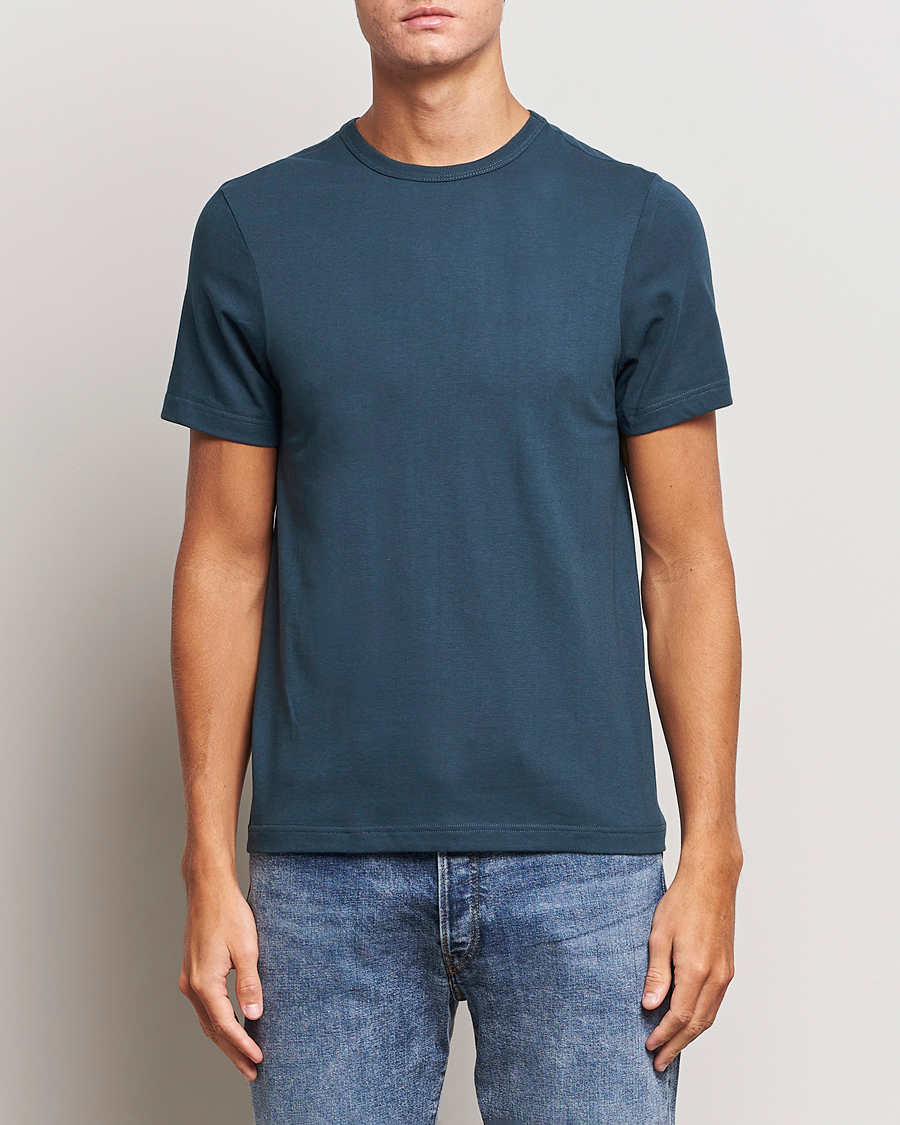 Mies | T-paidat | Merz b. Schwanen | 1950s Classic Loopwheeled T-Shirt Mineral Blue
