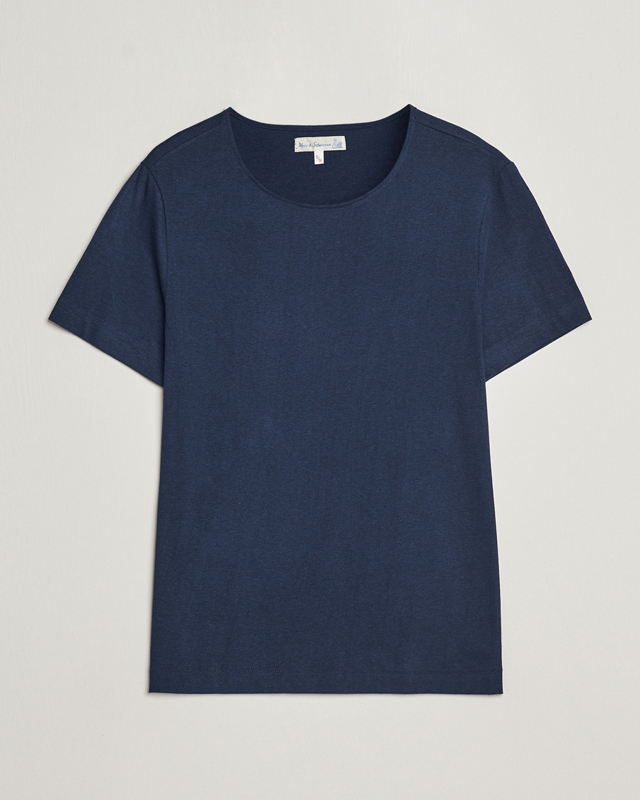 Mies | T-paidat | Merz b. Schwanen | 1920s Loopwheeled T-shirt Ink Blue