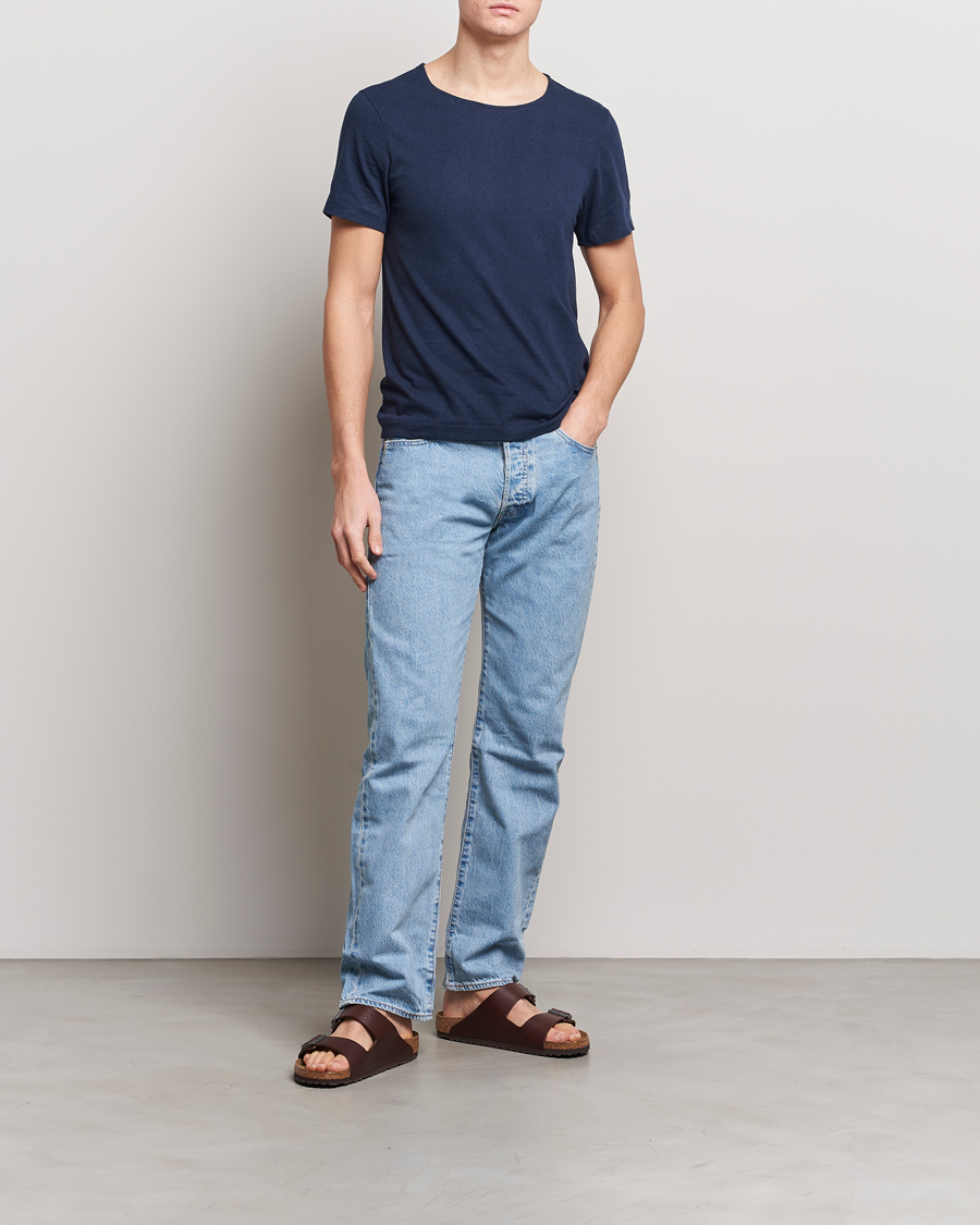 Mies | T-paidat | Merz b. Schwanen | 1920s Loopwheeled T-shirt Ink Blue