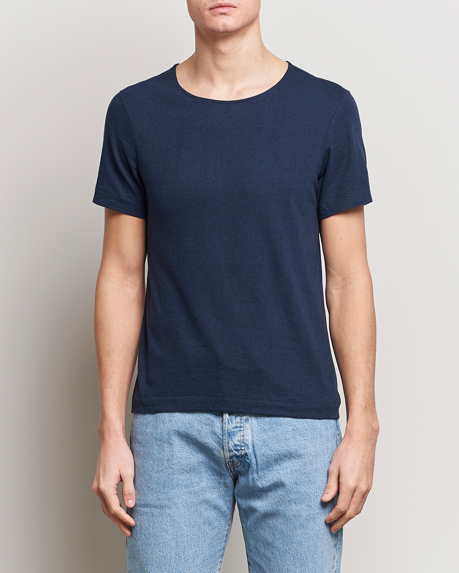 Mies | T-paidat | Merz b. Schwanen | 1920s Loopwheeled T-shirt Ink Blue