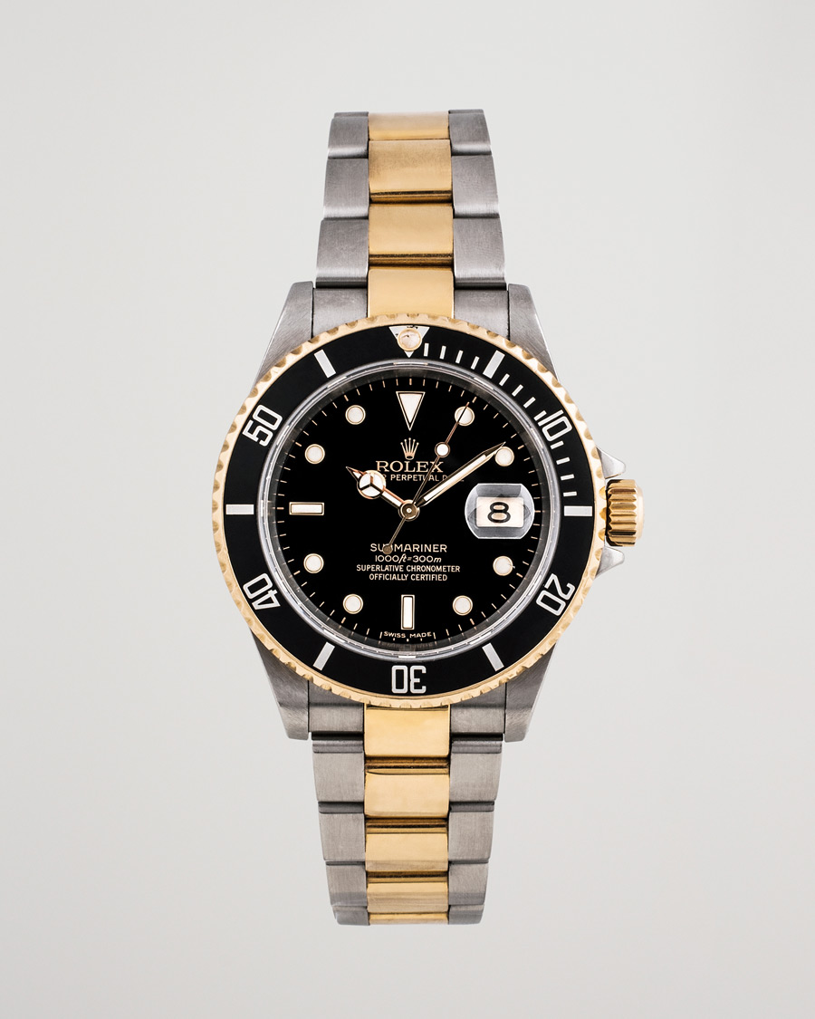 Mies | Rolex Pre-Owned Submariner 16613 Oyster Perpetual Two Tone Black Steel Black | Rolex Pre-Owned | Submariner 16613 Oyster Perpetual Two Tone Black Steel Black