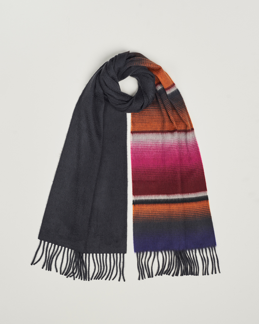 Mies | Kaulaliinat | Begg & Co | Solid/Checked Cashmere Scarf 36*183cm Midnight Pink