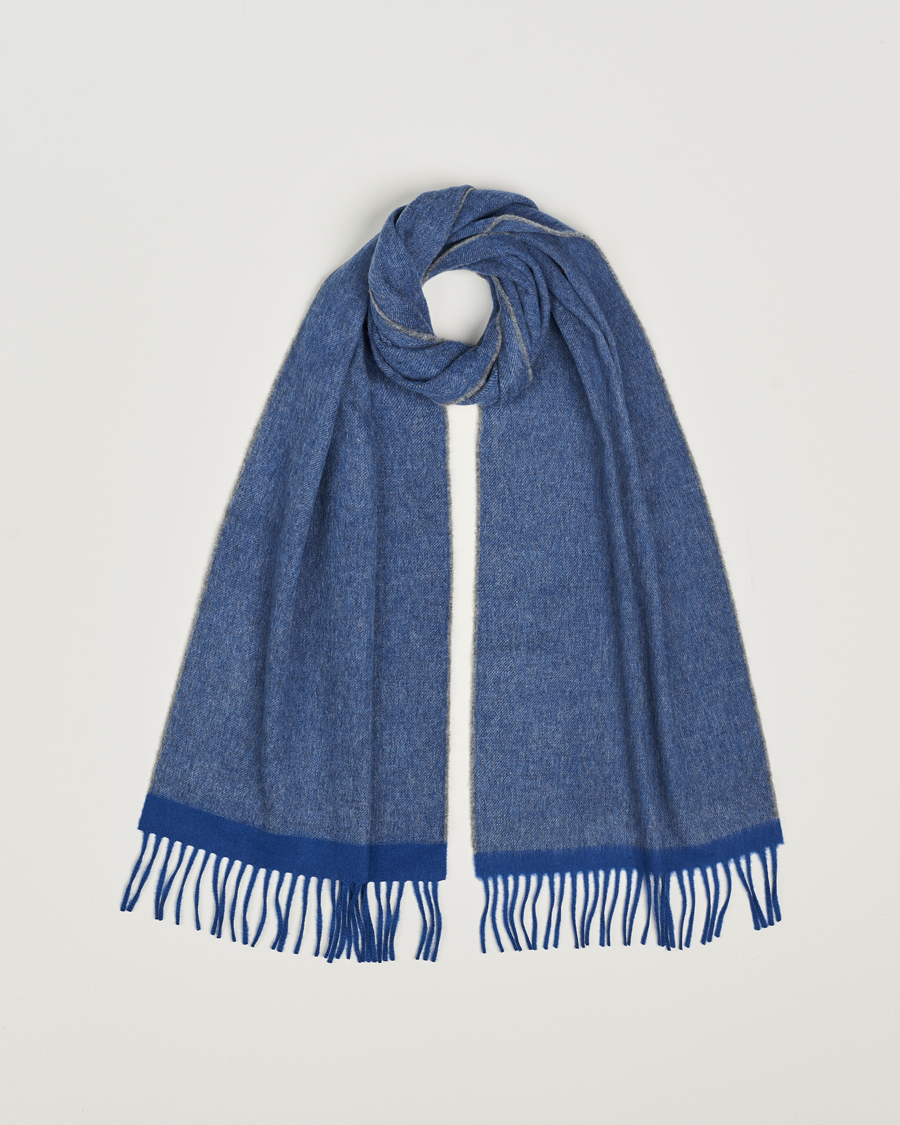 Mies | Begg & Co Solid Board Wool/Cashmere Scarf Blue Grey | Begg & Co | Solid Board Wool/Cashmere Scarf Blue Grey