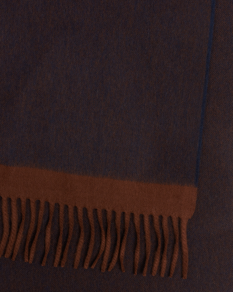 Mies | Begg & Co Solid Board Wool/Cashmere Scarf Navy Chocolate | Begg & Co | Solid Board Wool/Cashmere Scarf Navy Chocolate