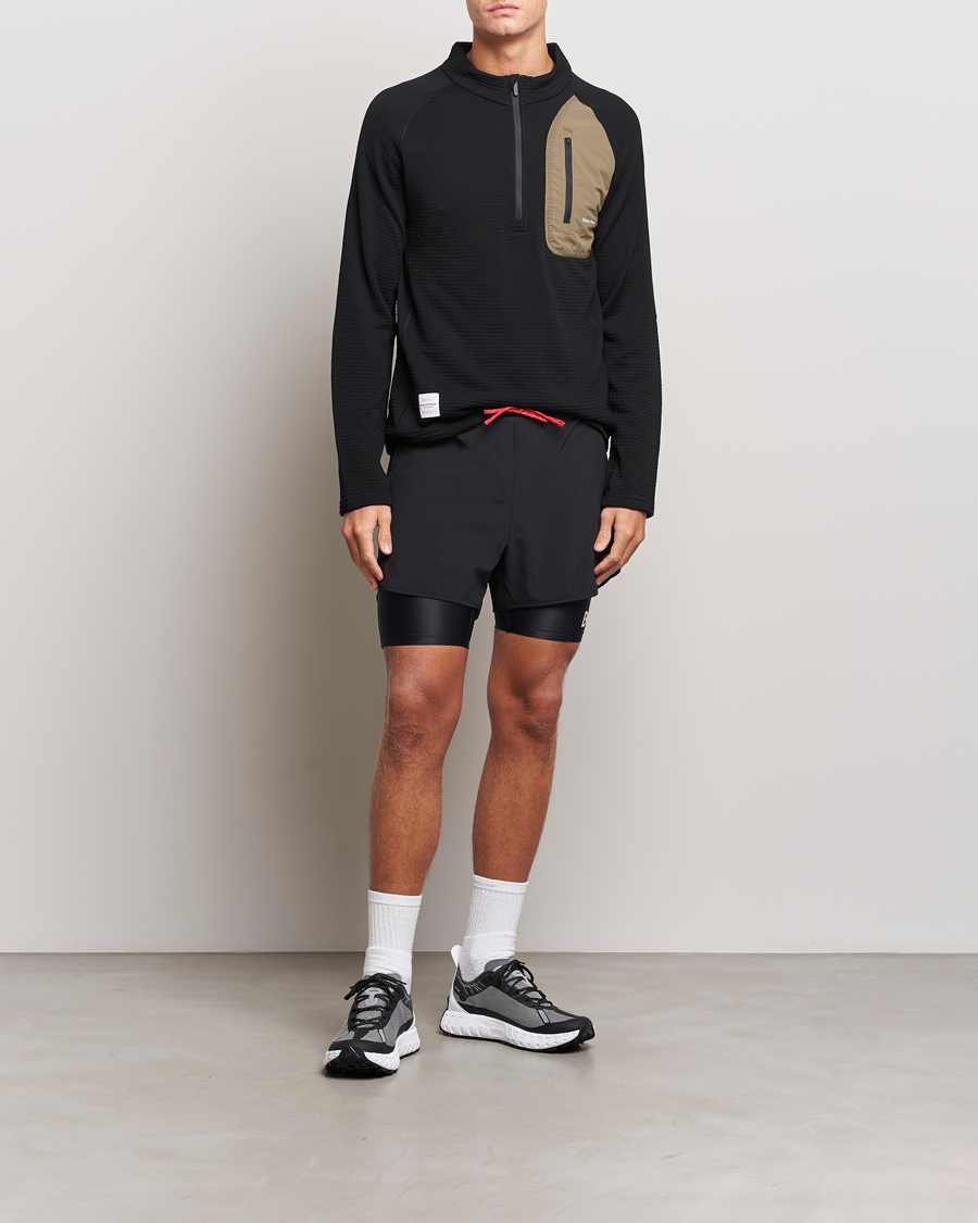 Mies | Puserot | District Vision | Half-Zip Merino Grid Fleece Black