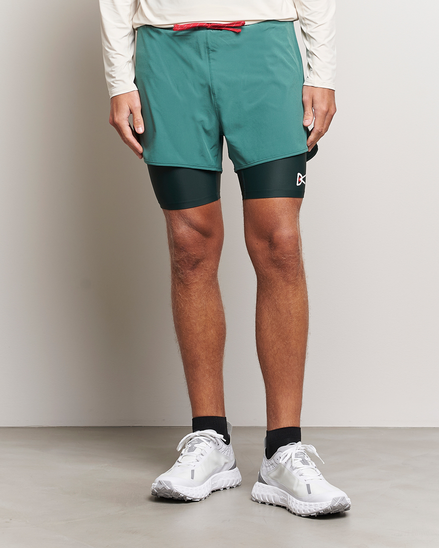 Mies |  | District Vision | Layered Pocketed Trail Shorts Pine