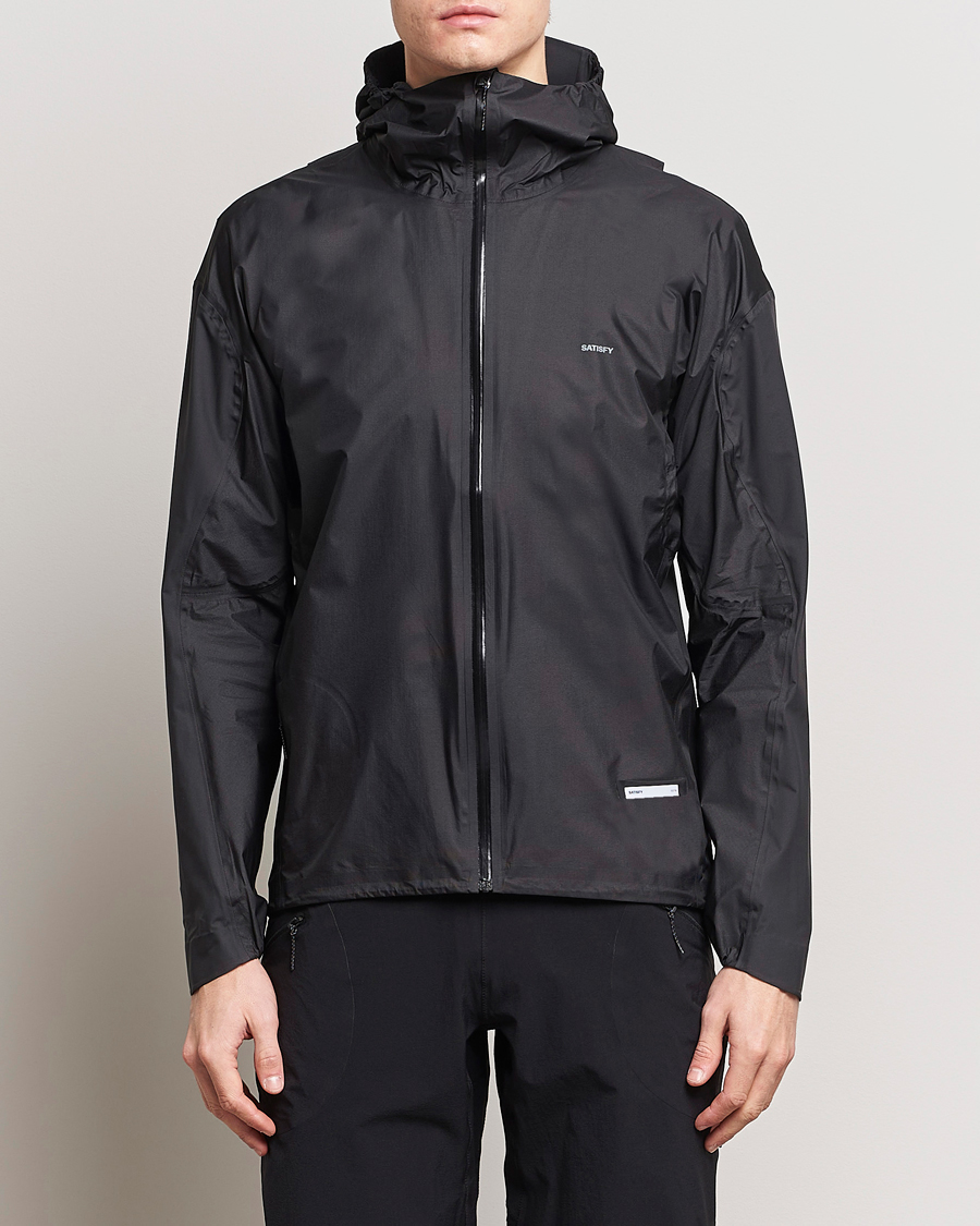 Mies | Takit | Satisfy | Pertex 3L Fly Rain Jacket Black