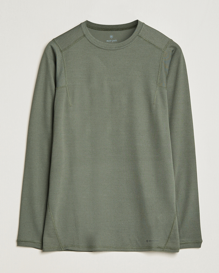 Mies |  | Snow Peak | Recycled Polyester/Wool Long Sleeve T-Shirt Olive
