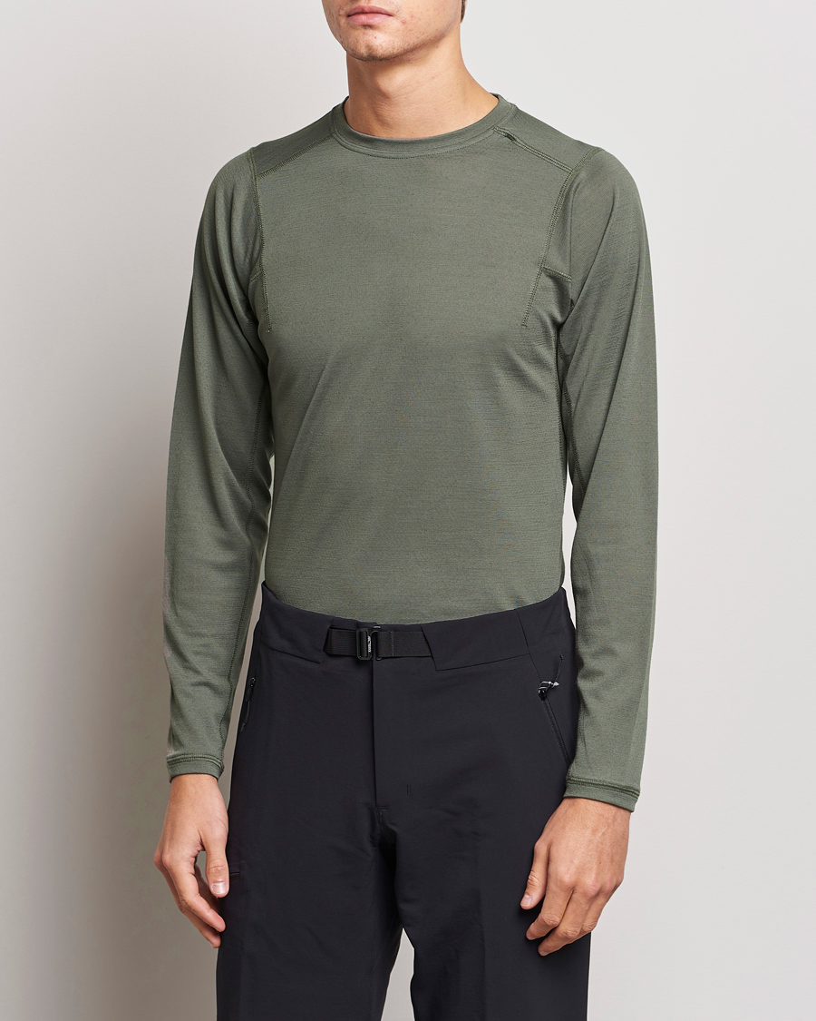 Mies | T-paidat | Snow Peak | Recycled Polyester/Wool Long Sleeve T-Shirt Olive