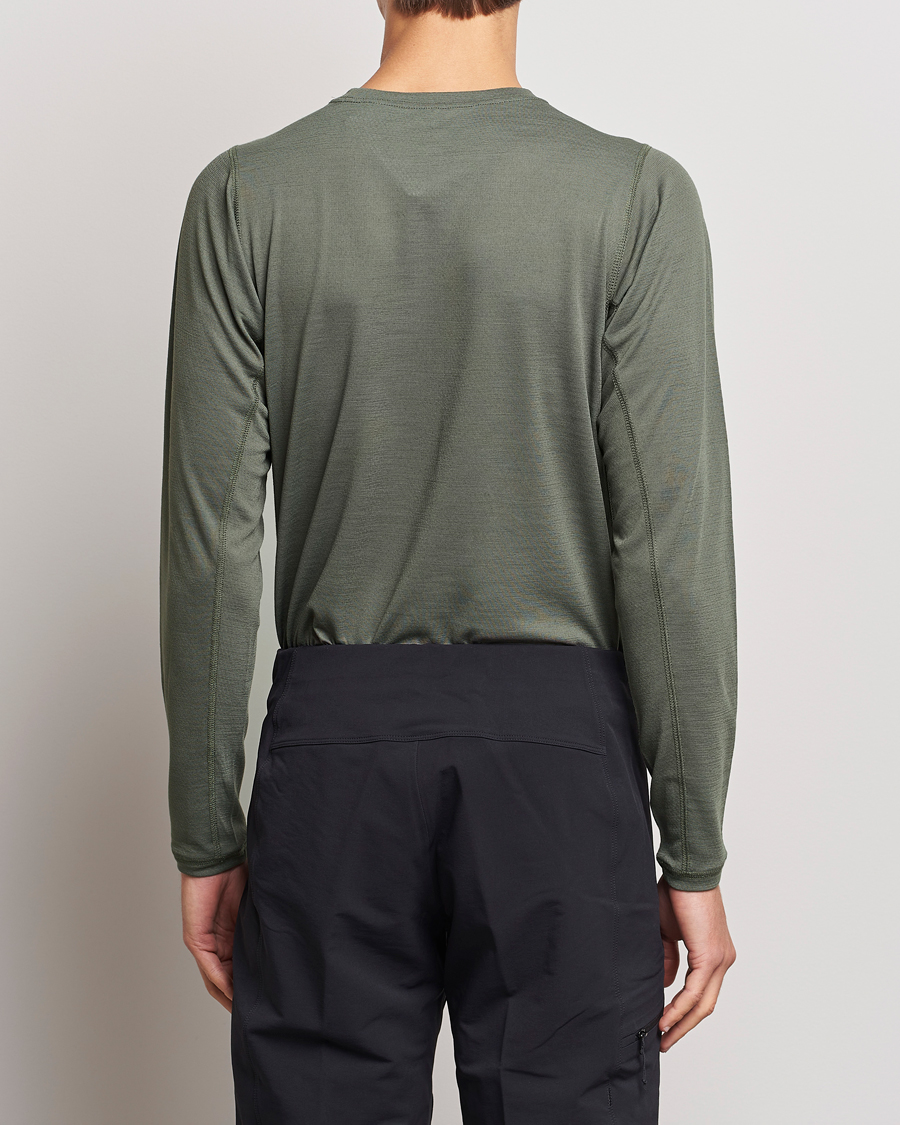 Mies |  | Snow Peak | Recycled Polyester/Wool Long Sleeve T-Shirt Olive