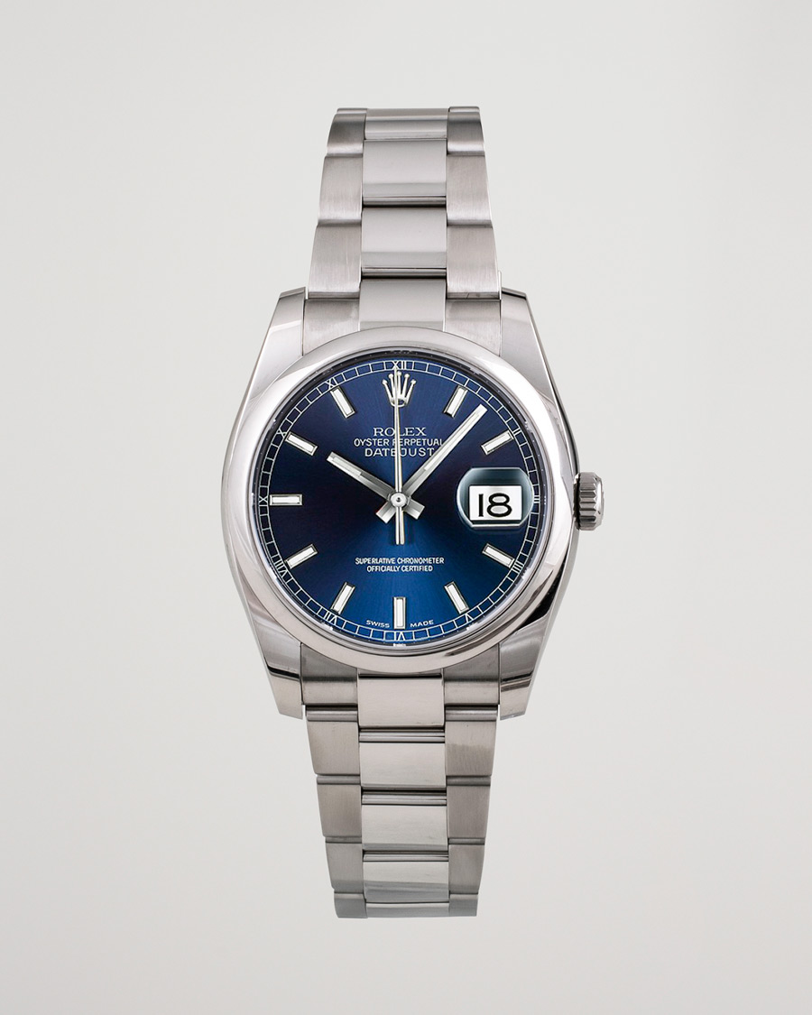 Mies | Rolex Pre-Owned Datejust 116200 Oyster Perpetual Steel Black Steel Blue | Rolex Pre-Owned | Datejust 116200 Oyster Perpetual Steel Black Steel Blue