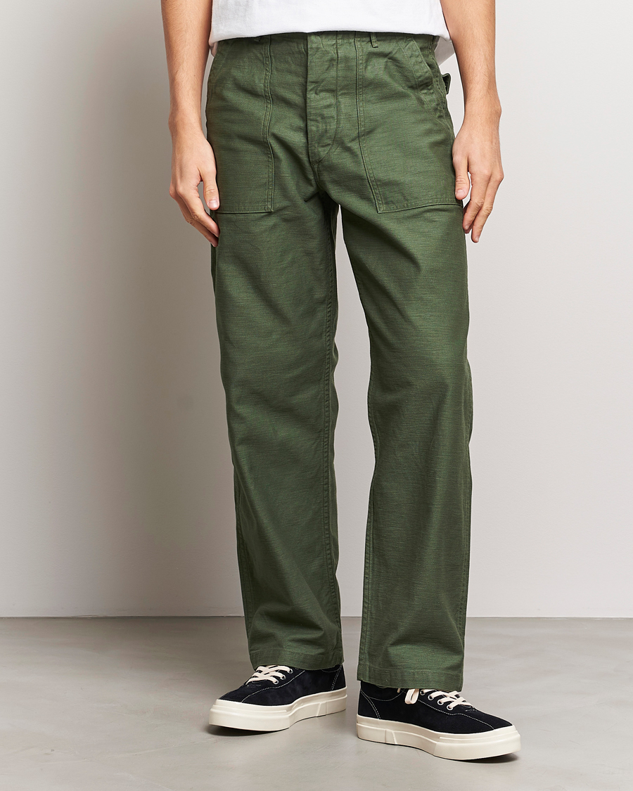 Mies | orSlow | orSlow | Regular Fit Original Sateen Fatigue Pants Green