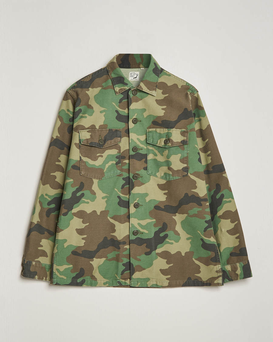 Mies | Kauluspaidat | orSlow | Cotton Sateen US Army Overshirt Woodland Camo