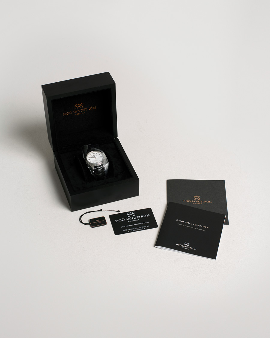 Mies | Sjöö Sandström Pre-Owned Royal Steel Classic 41mm SS-1841-1 Steel White | Sjöö Sandström Pre-Owned | Royal Steel Classic 41mm SS-1841-1 Steel White