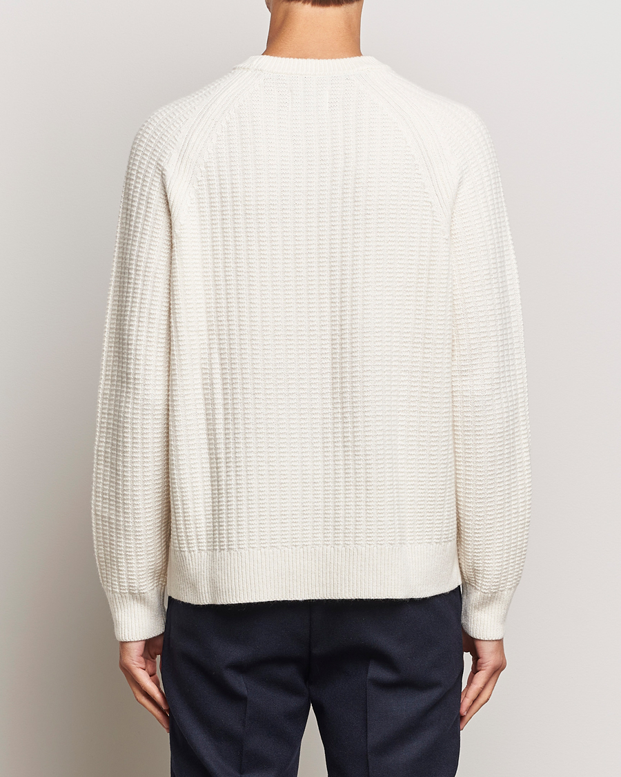 Mies | Puserot | GANT | Textured Raglan Knitted Crew Neck Cream