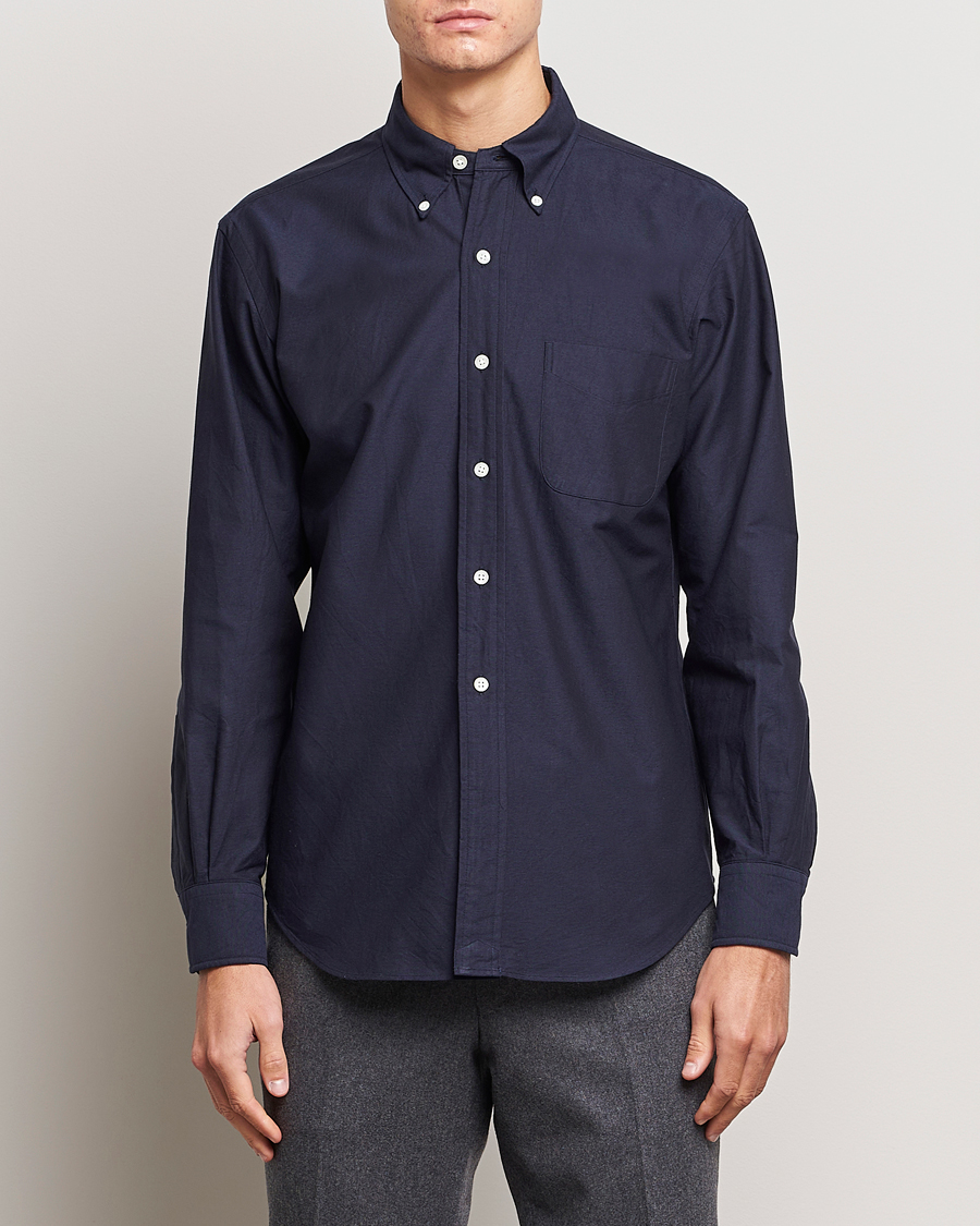 Mies | Kamakura Shirts | Kamakura Shirts | Vintage Ivy Oxford Button Down Shirt Navy