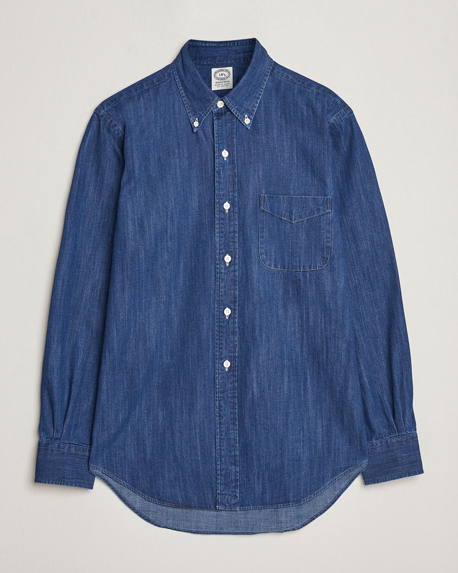 Mies |  | Kamakura Shirts | Vintage Ivy Denim Button Down Shirt Dark Indigo