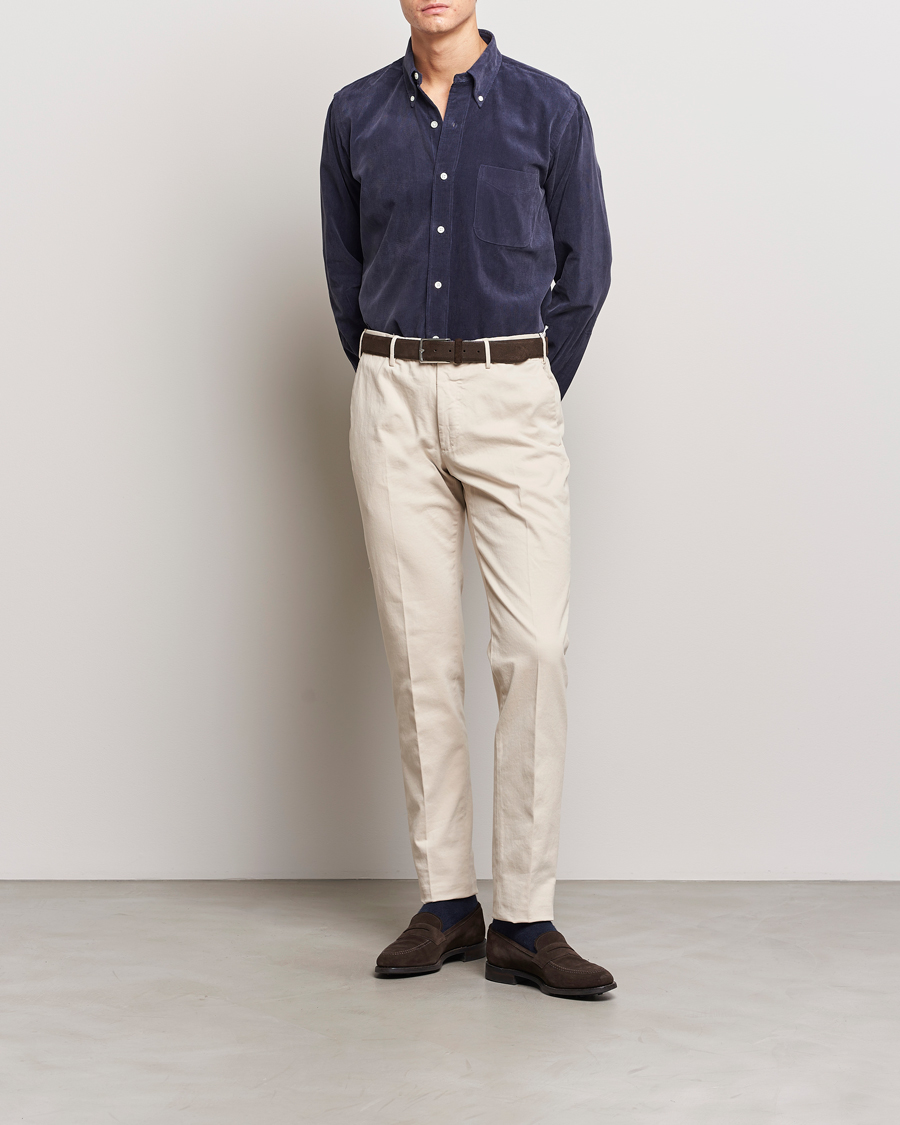 Mies | Kauluspaidat | Kamakura Shirts | Vintage Ivy Japanese Corduroy Shirt Navy
