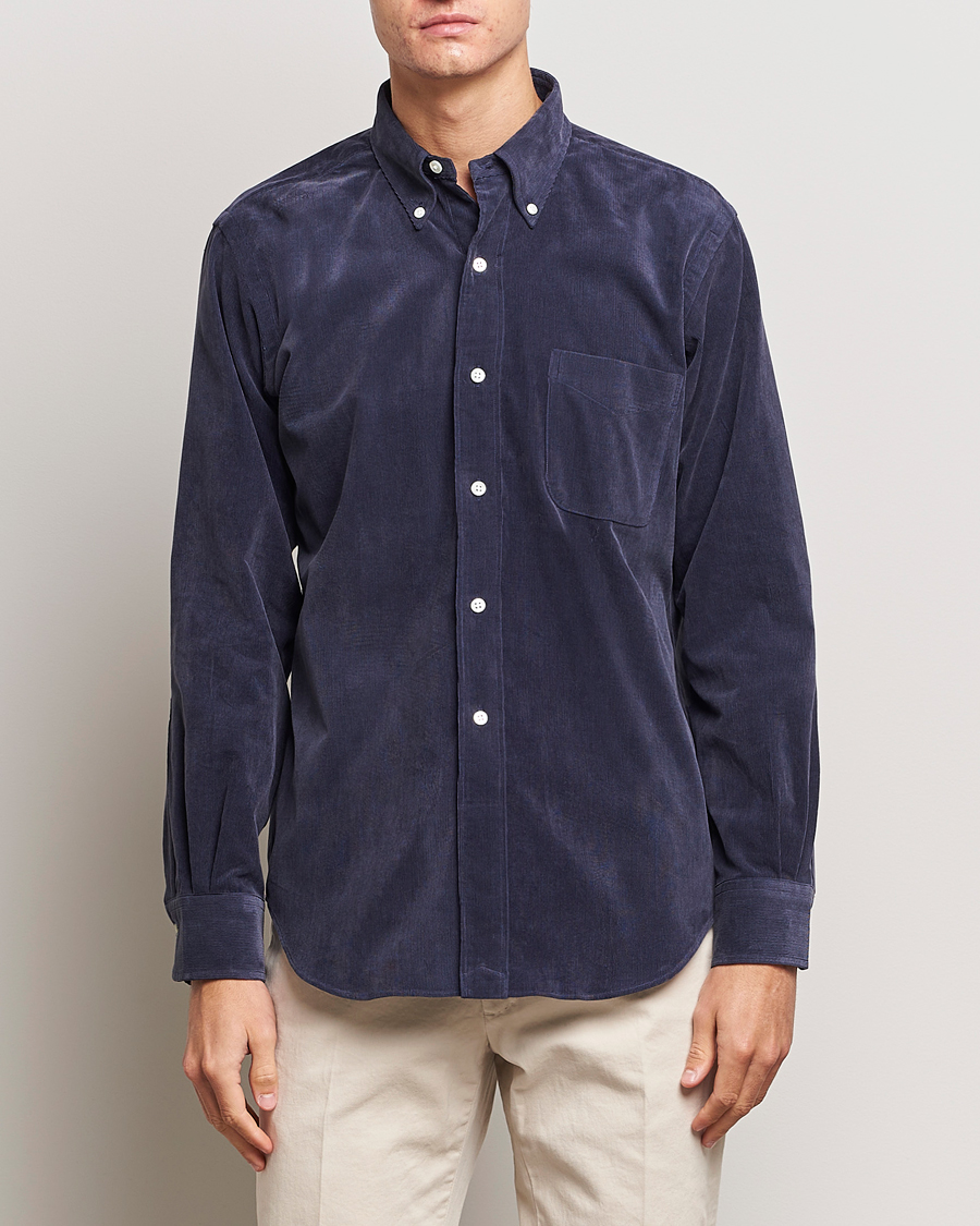 Mies | Kauluspaidat | Kamakura Shirts | Vintage Ivy Japanese Corduroy Shirt Navy