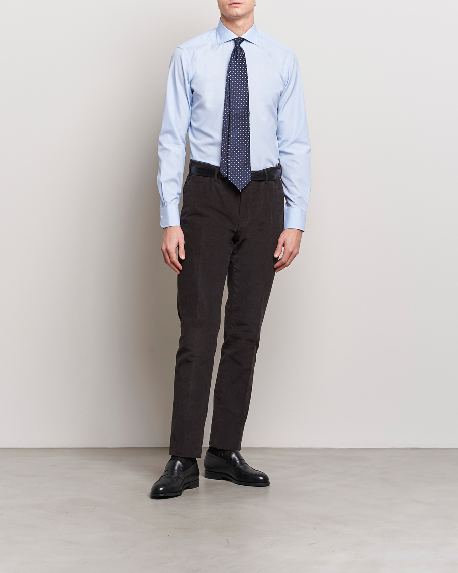 Mies | Kauluspaidat | Kamakura Shirts | Slim Fit Broadcloth Shirt Light Blue