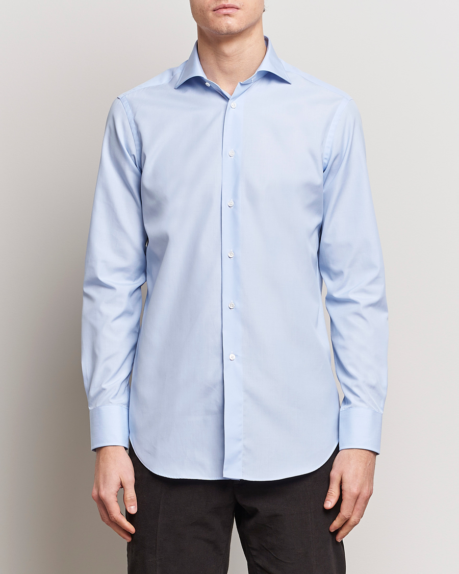 Mies | Kauluspaidat | Kamakura Shirts | Slim Fit Broadcloth Shirt Light Blue