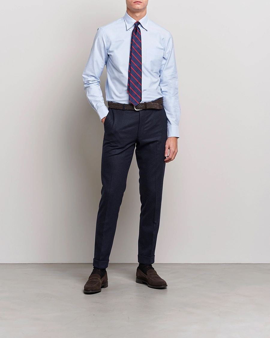 Mies | Kauluspaidat | Kamakura Shirts | Slim Fit Oxford Button Down Shirt Light Blue