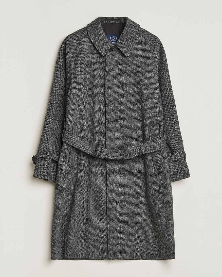 Mies | Takit | Beams F | Harris Tweed Raglan Coat Dark Grey