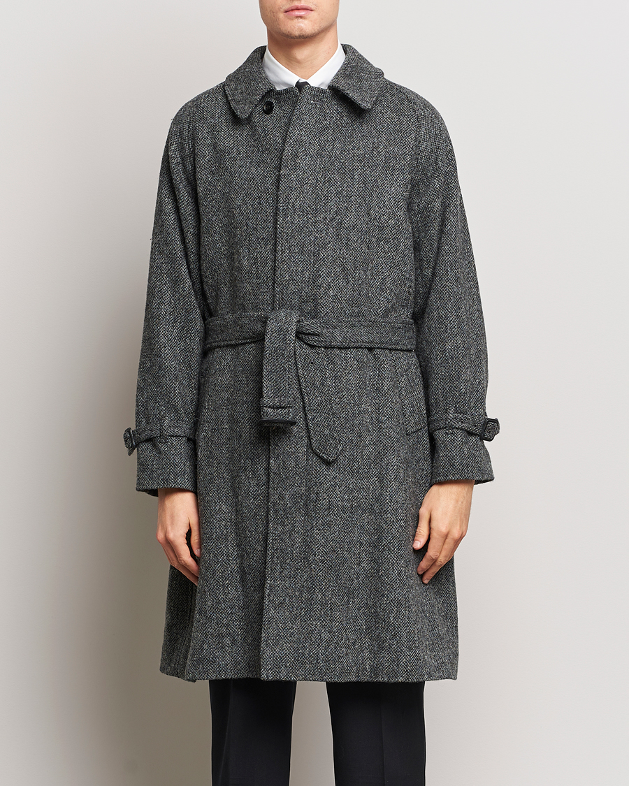 Mies | Takit | Beams F | Harris Tweed Raglan Coat Dark Grey