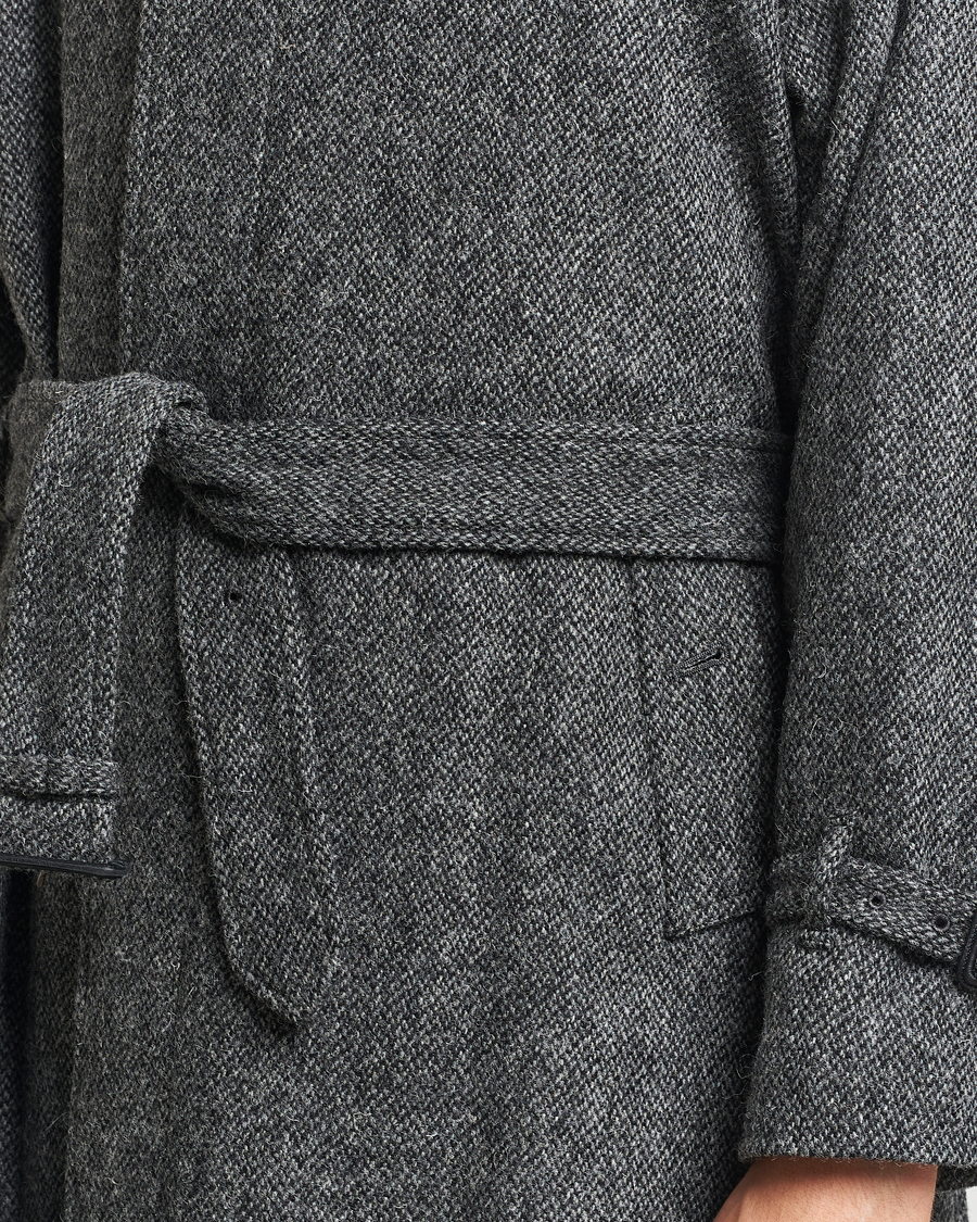 Mies | Takit | Beams F | Harris Tweed Raglan Coat Dark Grey
