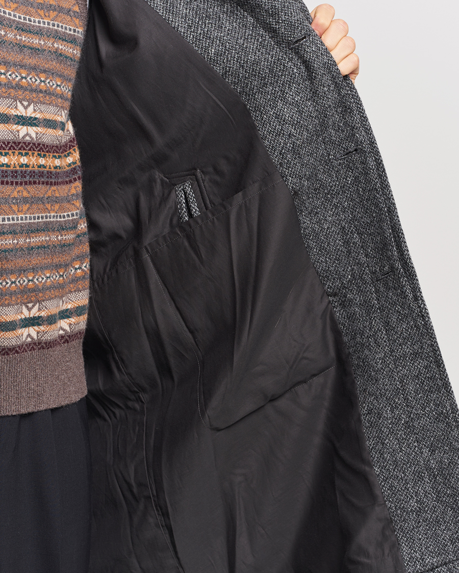 Mies | Takit | Beams F | Harris Tweed Raglan Coat Dark Grey