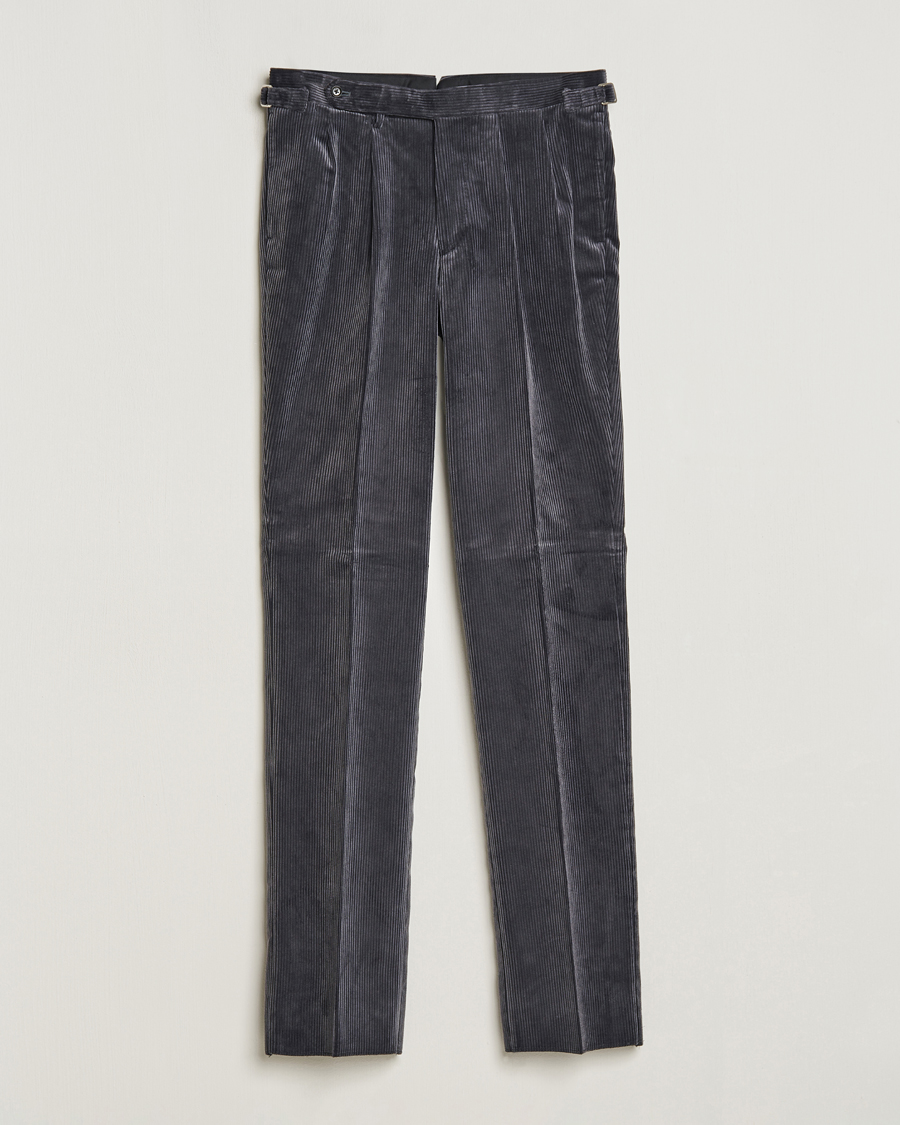 Mies | Housut | Beams F | Corduroy Side Adjuster Trousers Charcoal