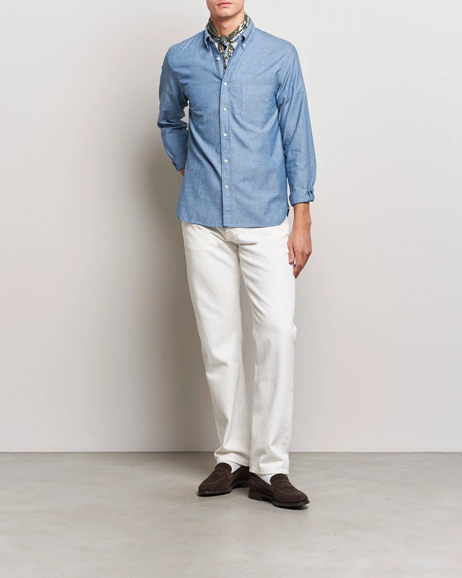 Mies | Kauluspaidat | BEAMS PLUS | Chambray Button Down Shirt Blue