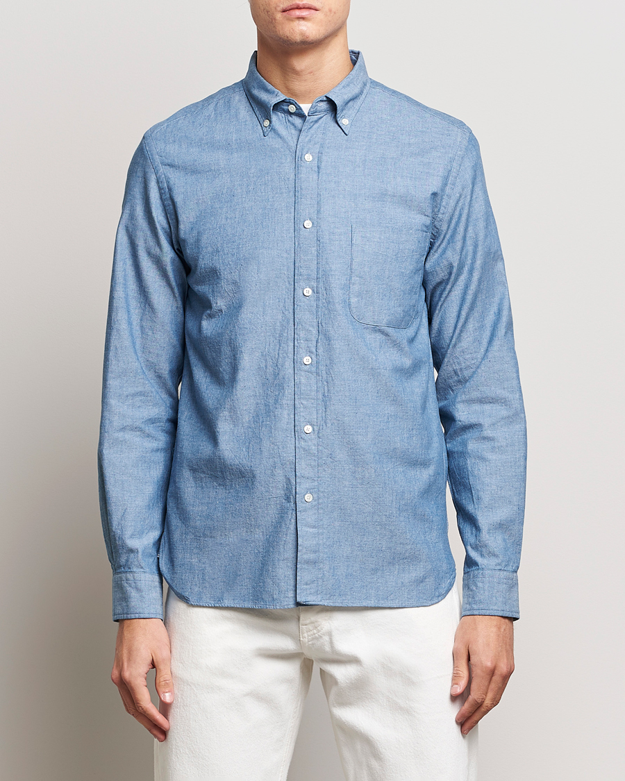Mies | Kauluspaidat | BEAMS PLUS | Chambray Button Down Shirt Blue