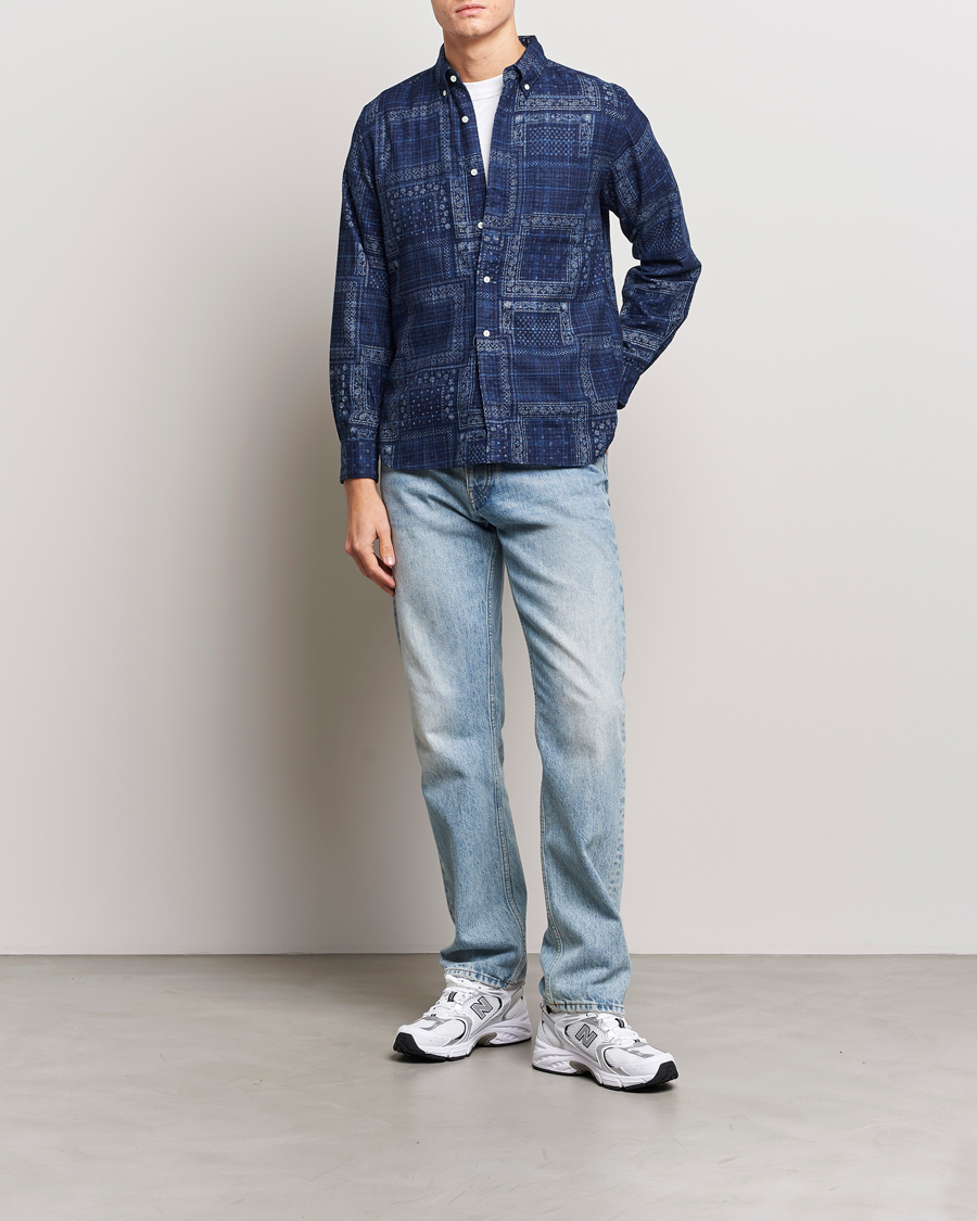 Mies | Kauluspaidat | BEAMS PLUS | Patchwork Button Down Shirt Indigo