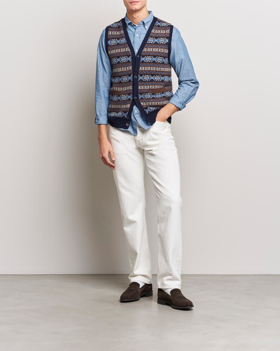 Mies | Puserot | BEAMS PLUS | Fairisle Knit Vest Brown