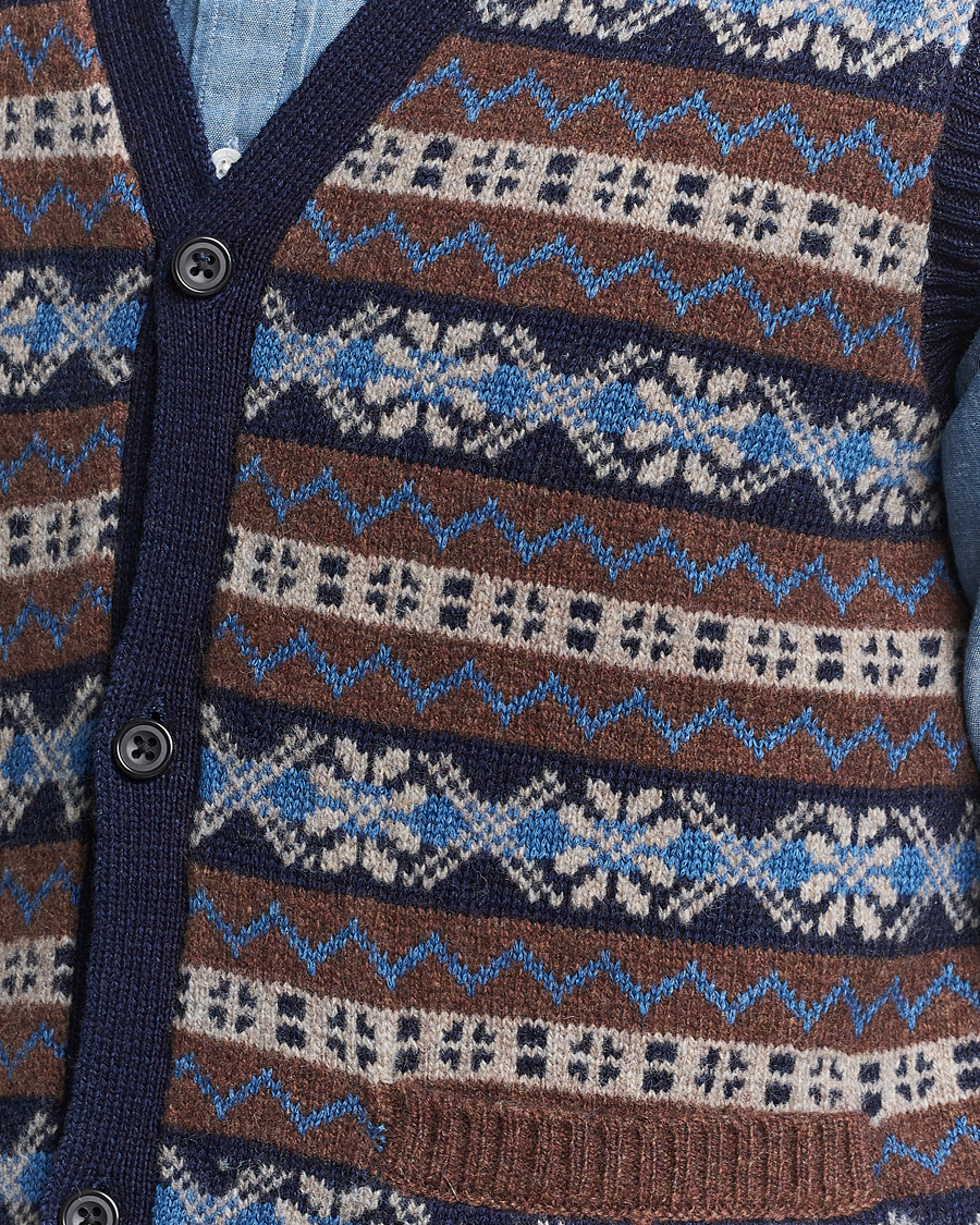 Mies | Puserot | BEAMS PLUS | Fairisle Knit Vest Brown