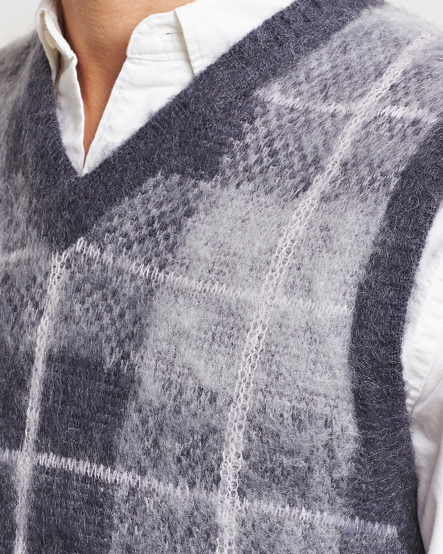 Mies | Puserot | BEAMS PLUS | Check Mohair Vest Grey