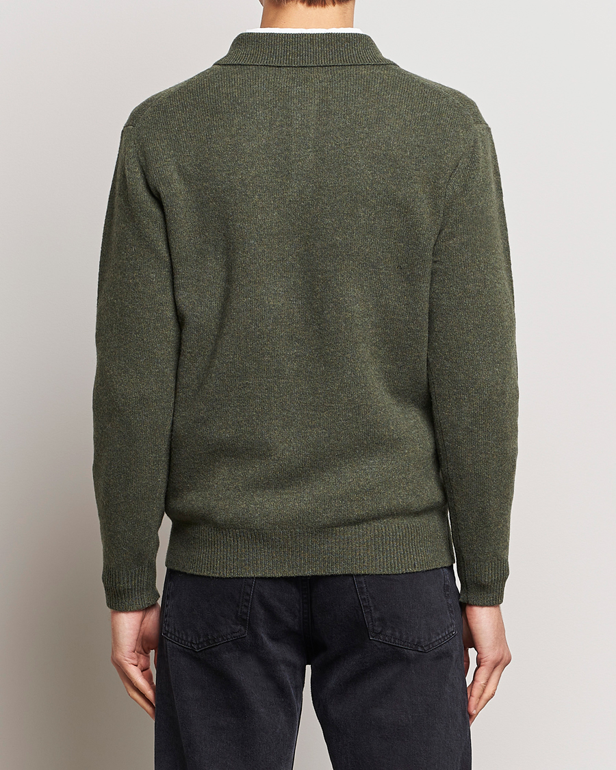 Mies | Puserot | BEAMS PLUS | Long Sleeve Knitted Polo Olive