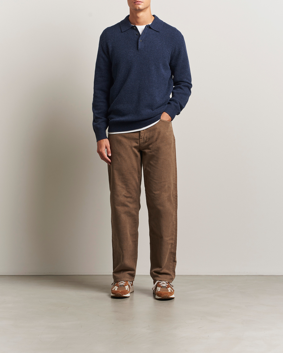 Mies | Puserot | BEAMS PLUS | Knitted Wool Polo Navy