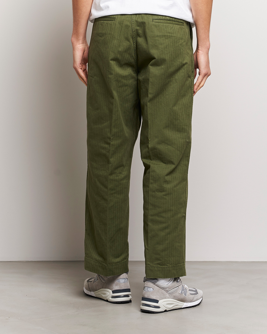Mies | Housut | BEAMS PLUS | MIL Herringbone Trousers Olive