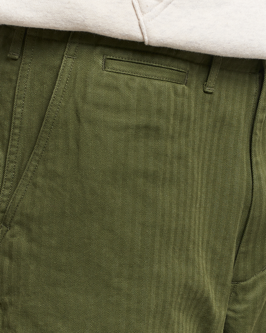 Mies | Housut | BEAMS PLUS | MIL Herringbone Trousers Olive