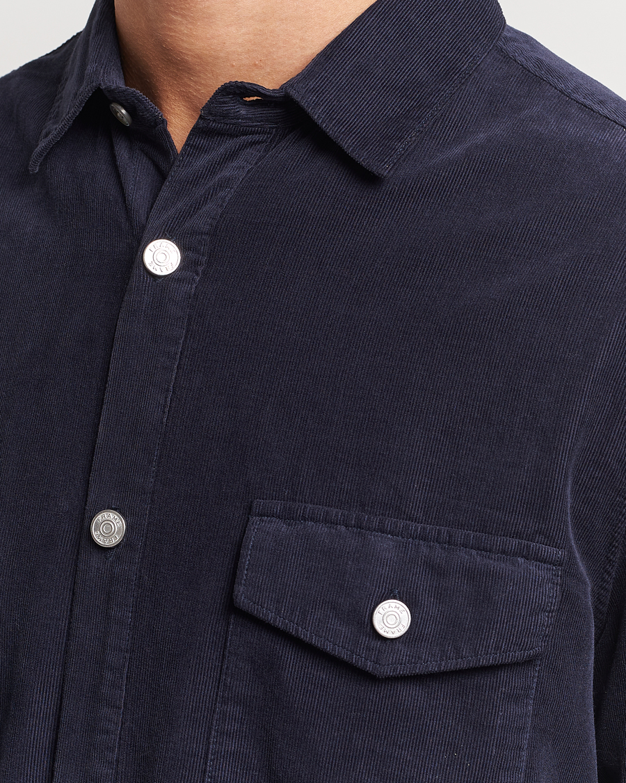 Mies | Kauluspaidat | FRAME | Douple Pocket Micro Cord Shirt Midnight Blue