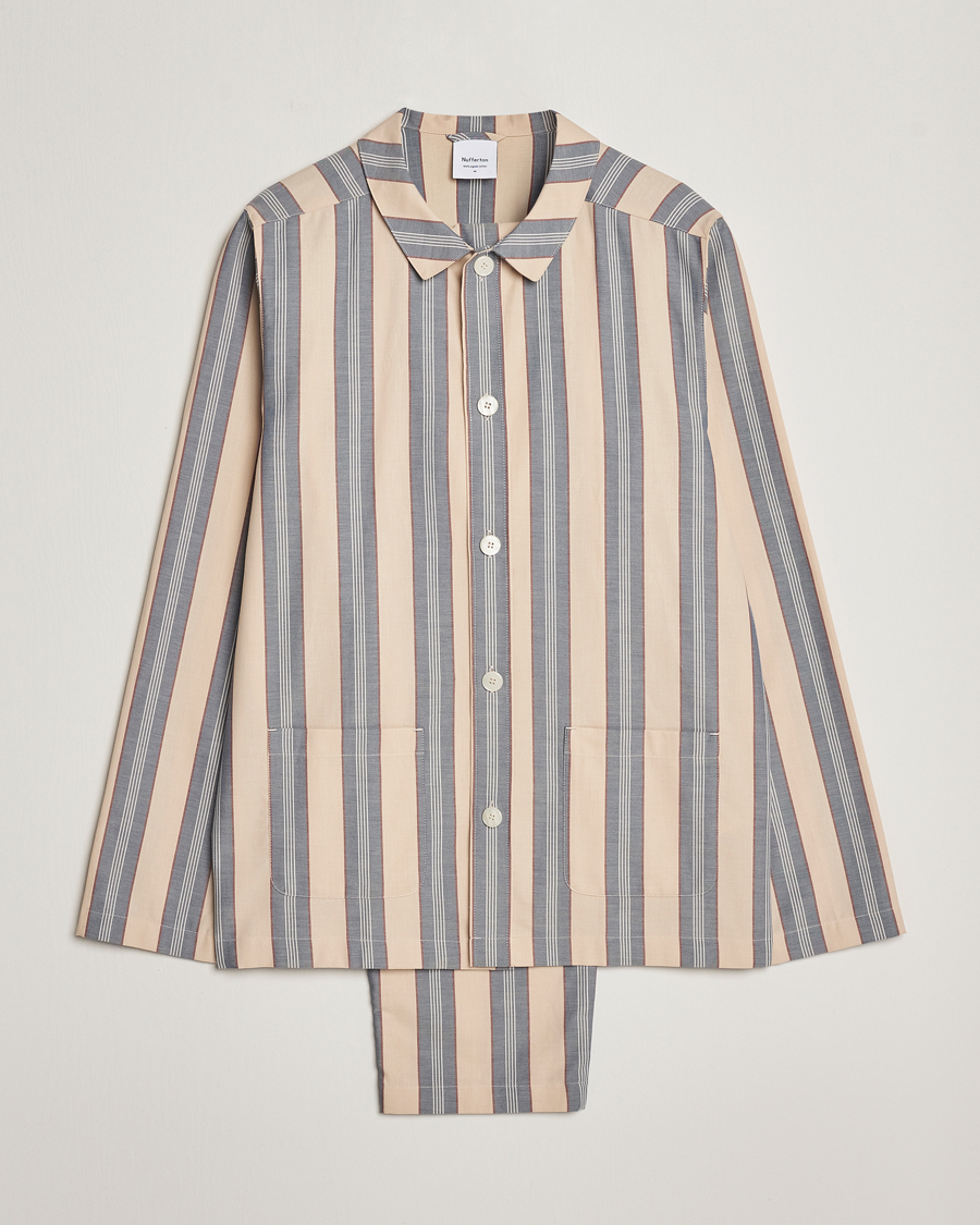 Mies |  | Nufferton | Uno Old School Pyjama Set Beige/Blue