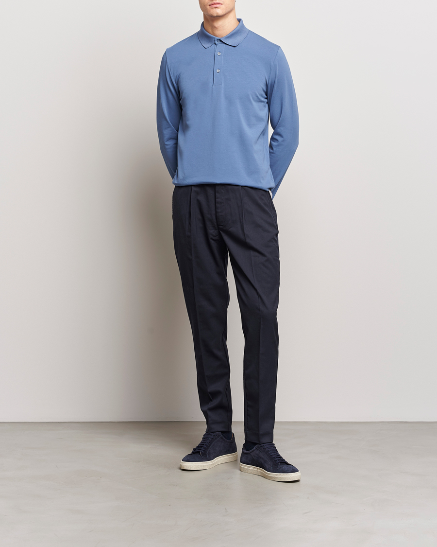 Mies | Puserot | Filippa K | Luke Lycra Poloshirt Paris Blue