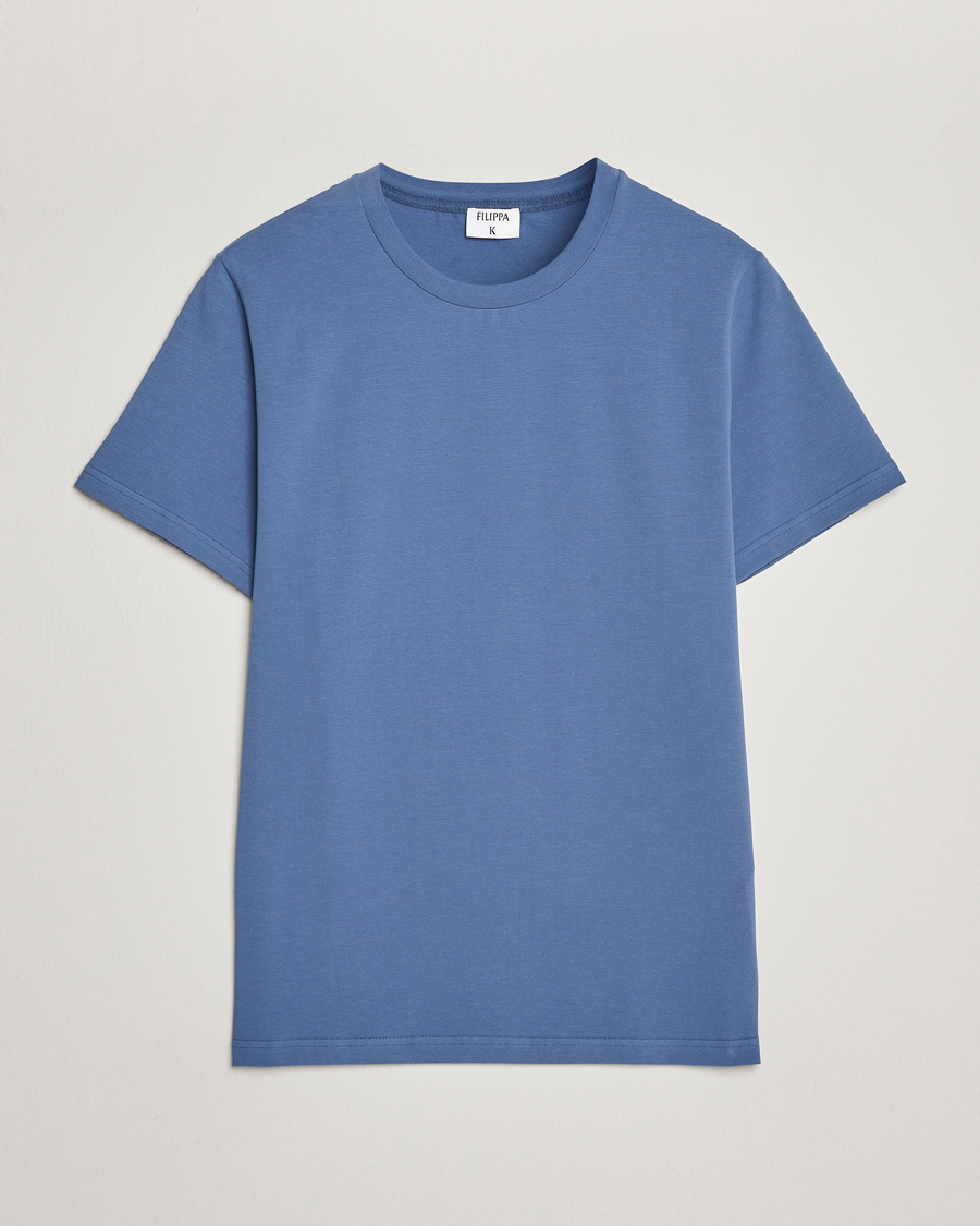Mies | T-paidat | Filippa K | Soft Lycra T-Shirt Paris Blue