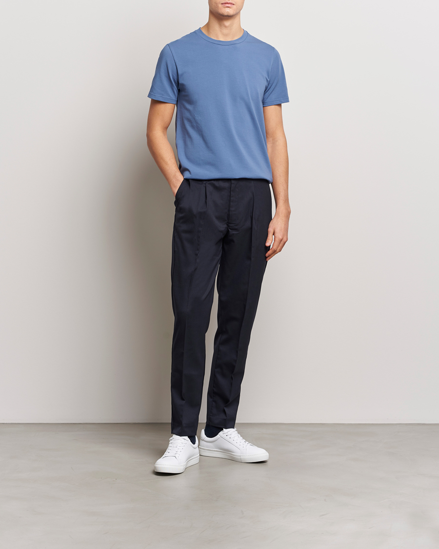 Mies | T-paidat | Filippa K | Soft Lycra T-Shirt Paris Blue