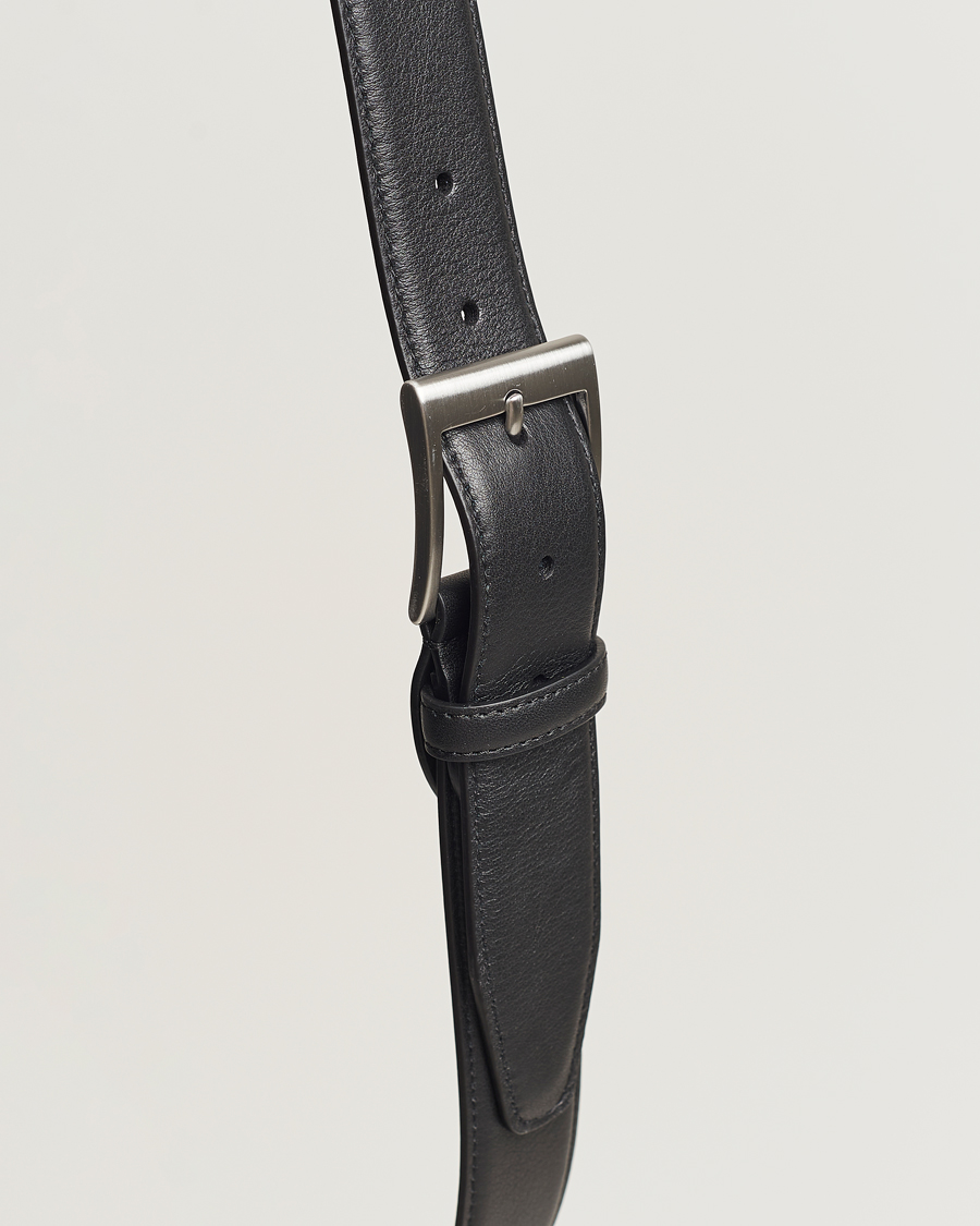 Mies | Vyöt | Canali | Classic Leather Belt Black Calf