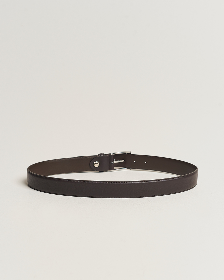 Mies | Vyöt | Canali | Classic Leather Belt Dark Brown Calf