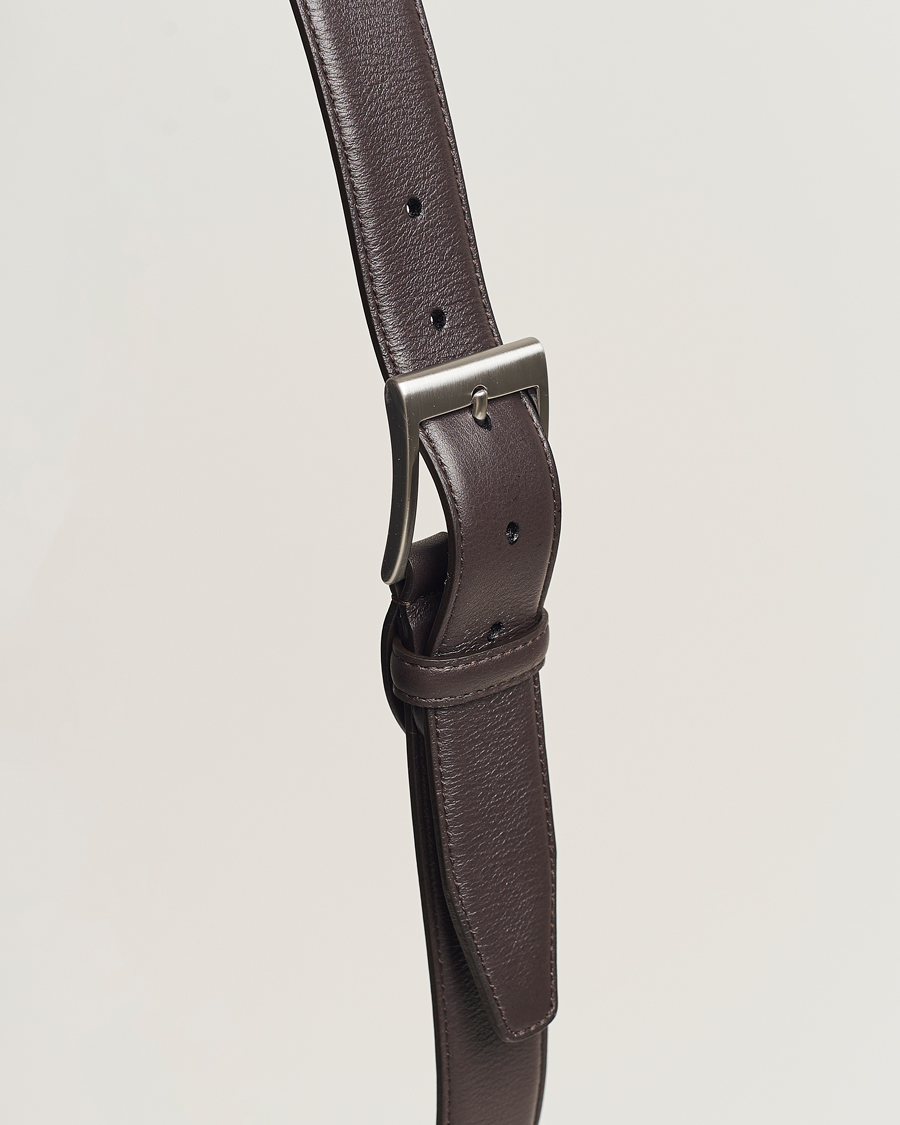 Mies | Vyöt | Canali | Classic Leather Belt Dark Brown Calf