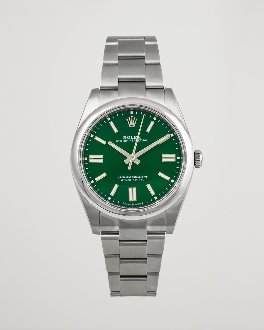 Mies | Rolex Pre-Owned Oyster Perpetual 41 Green Steel | Rolex Pre-Owned | Oyster Perpetual 41 Green Steel